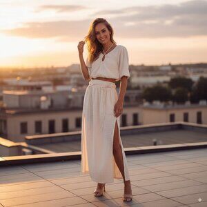 NWT SOVERE LUCID CROP BLOUSE & SKIRT SET